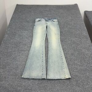 GUESS Jeans Womens 27 Light Wash Cotton Spandex Flare Leg Y2K Style